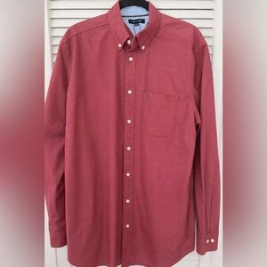 Tommy Hilfiger Men's Long-Sleeve Button-Down Shirt - Brick Red